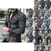 Stylish Men's Casual Long-sleeve Shirt With Trendy Floral Print And Slim Fit Design