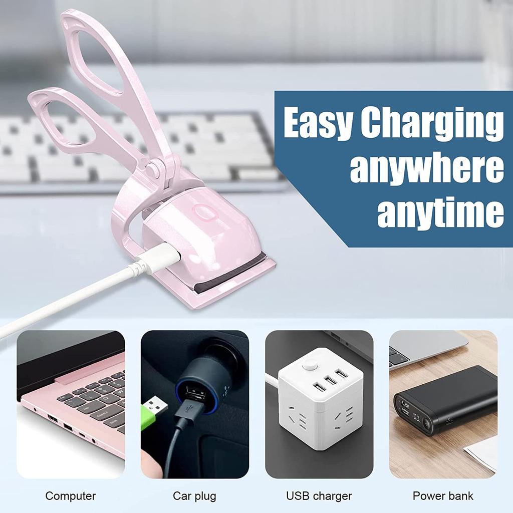 Mini-Wimpernzange, elektrisch beheizt, USB-aufladbar, Styling-Wimpern, lang anhaltende natürliche Wimpernwelle, Beauty- und Make-up-Tools