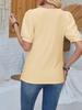 2024 Spring/Summer Women's U-neck Loose Casual T-shirt with Bubble Sleeves