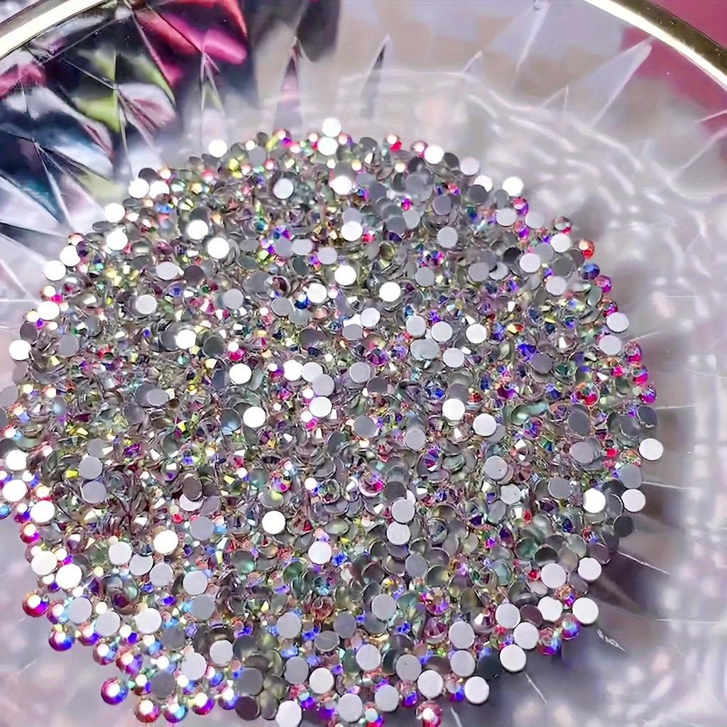 1440 szt. Cyrkonie do paznokci z płaskim dnem Kryształy AB Ozdoby 3D do zdobienia paznokci Charmsy do paznokci Akcesoria do zdobienia paznokci
