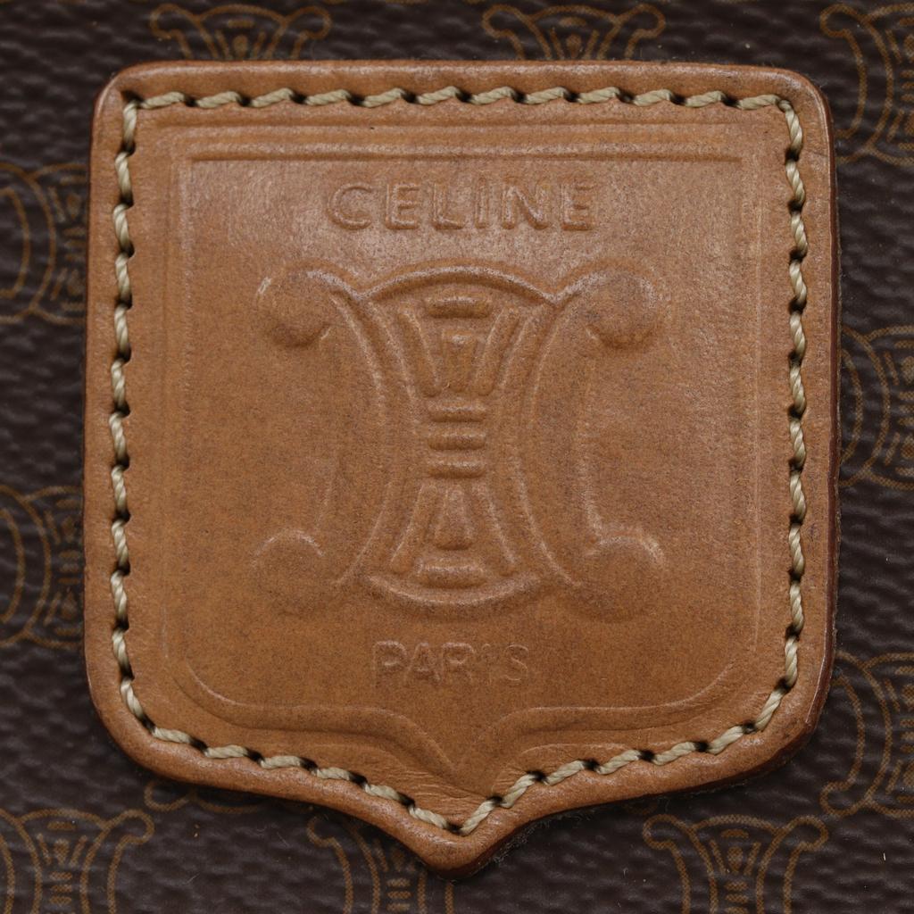 CELINE Old Celine Tote Bag Macadam Pattern Brown PVC unisex Used