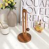 Solid Wood Paper Towel Holder Kitchen Punch-free Roll Paper Storage Rack Rag Plastic Wrap Bag Vertical Storage Rack