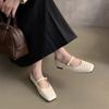 Französische Retro-Schuhe mit quadratischer Spitze und flachem Ausschnitt, Damenschuhe 2025 Frühling neu, koreanische Version, märchenhaft, lässig, weich, flach, Mary Jane-Schuhe