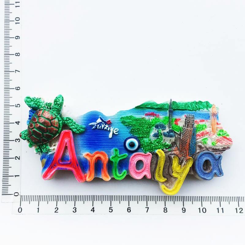 Turkey Fridge Magnet Souvenir Kemer Alanya Antalya Resin Magnets for The Refrigerator Magnetic Stickers Gifts Home Decoration
