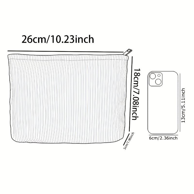 Chic Makeup Bag Lightweight Corduroy Makeup Bag Chic Cherry Pattern Red Cherries White with Golden Zipper Toiletries