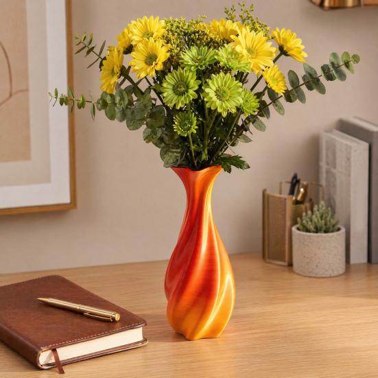 3D Printed Vase, Twisted Flower Vase, Minimalist Flower Arrangement Holders, Elegant Home Decor for Living Room Bedroom Study Table Display