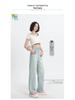Women's High-Waisted Wide-Leg Light Blue Jeans - Retro Korean Style for Summer 2024