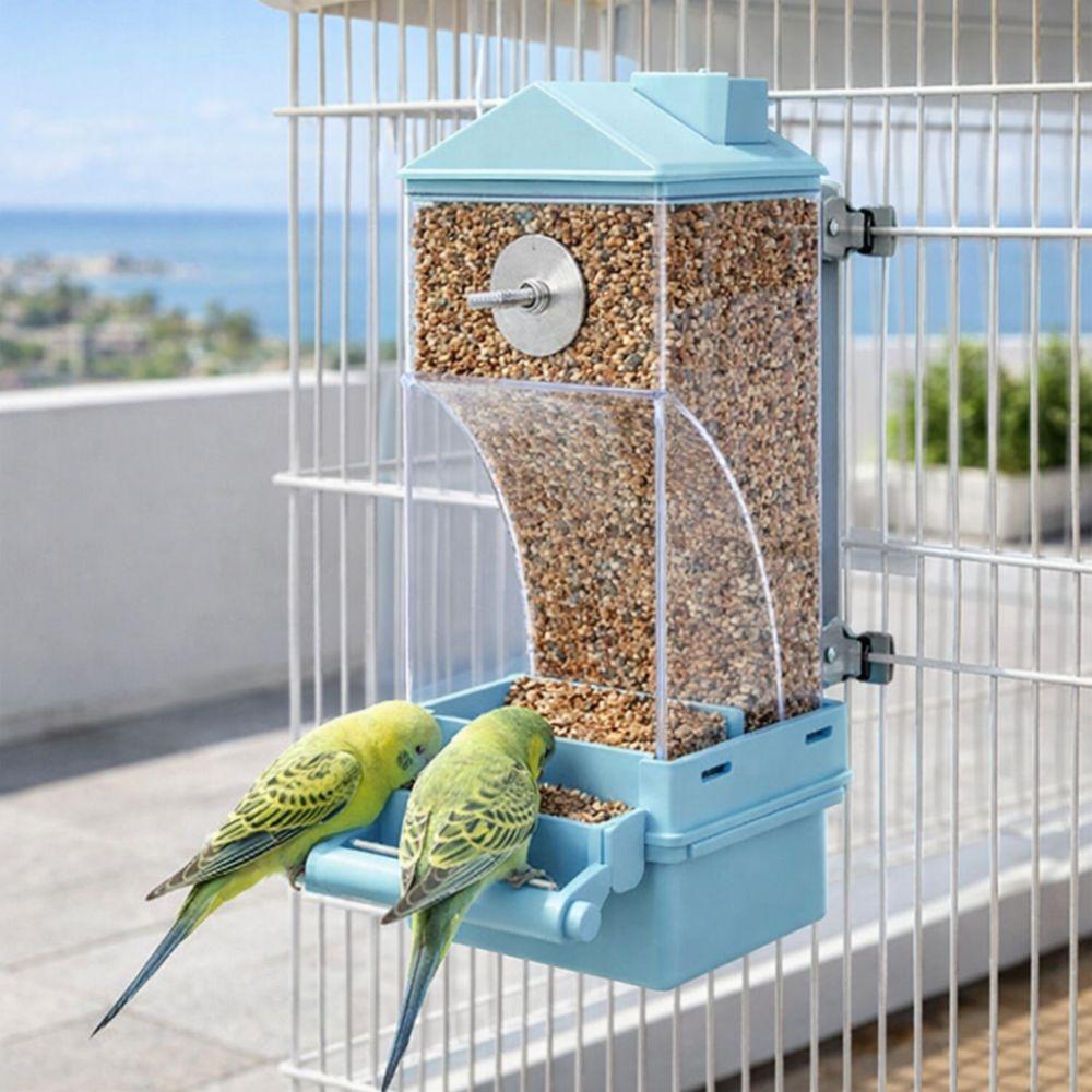 Transparent Automatic Bird Feeder Hanging Spill-Proof Bird Feeder Dispenser with Stand Large Capacity Bird Feeding Stand