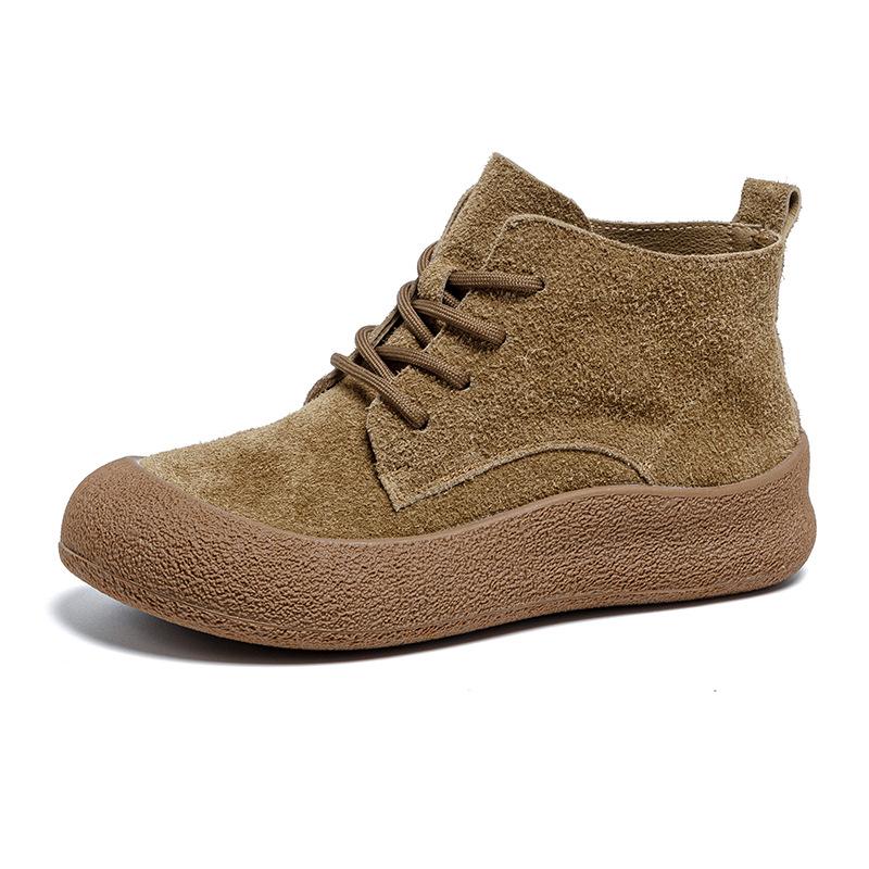 

Модные ботильоны женские из натуральной кожи с круглым носком, повседневные ботинки на плоской подошве на шнуровке, зимние ботинки женские противоскользящие больших размеров с мехом, короткие ботинки женские 37