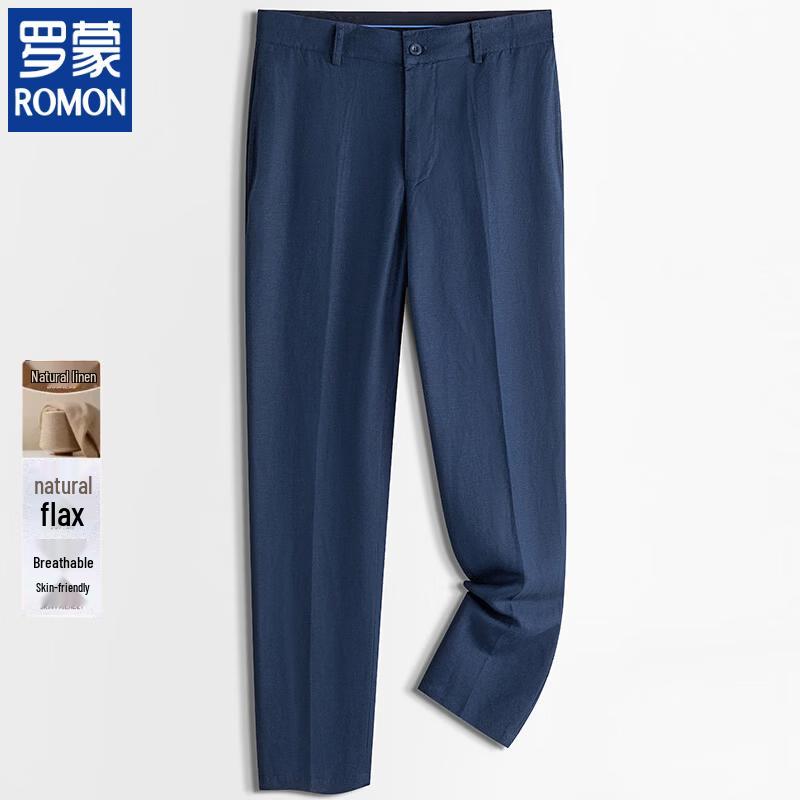ROMON Men s Linen Blend Casual Dress Pants L