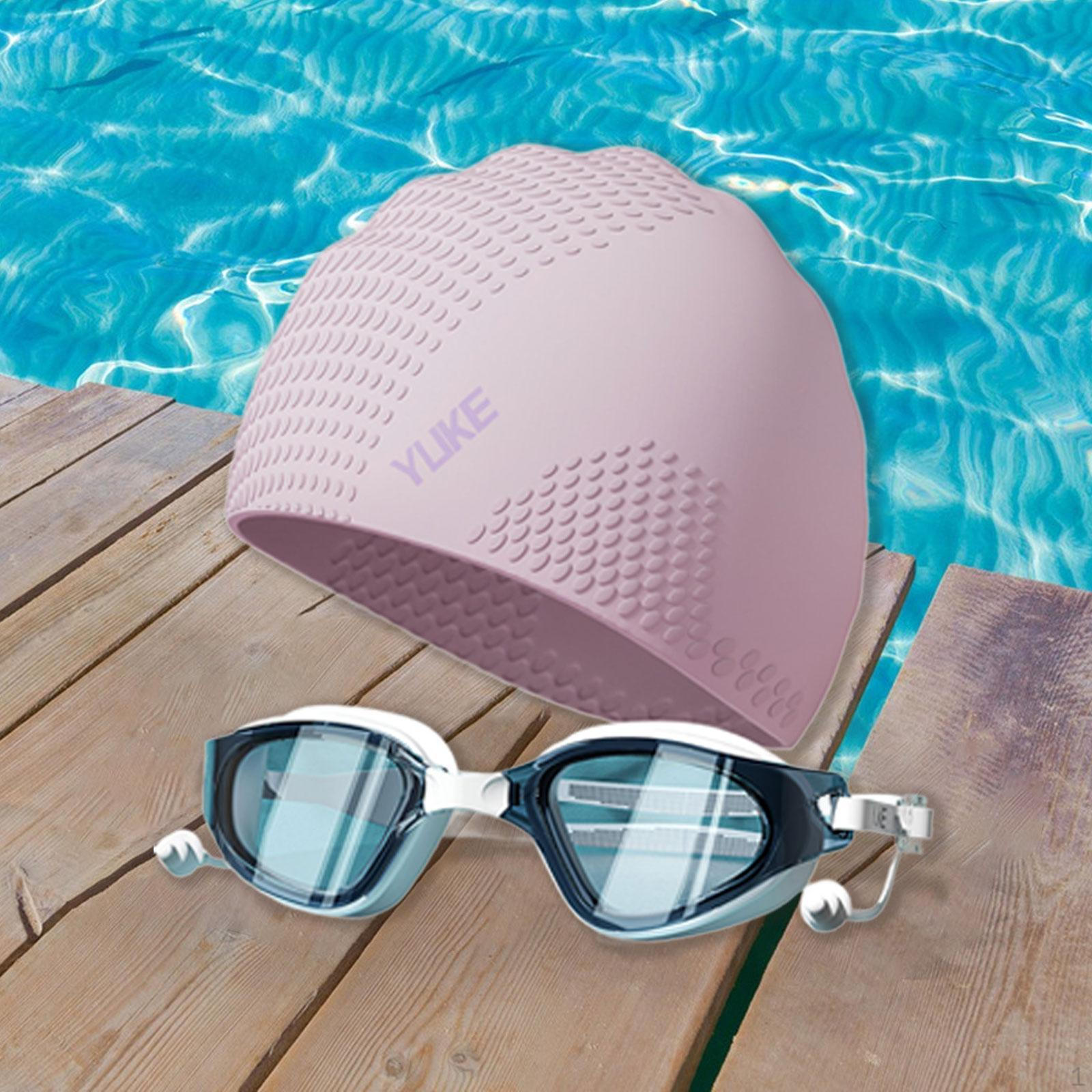 

Очки для плавания с шапочкой для плавания силиконовые легкие водонепроницаемые прозрачные без протеканий