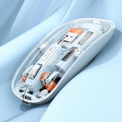 3 Modes Transparent Wireless Mouse 2.4G Wireless Bluetooth Rechargeable Mice Suitable For PC Games And Office