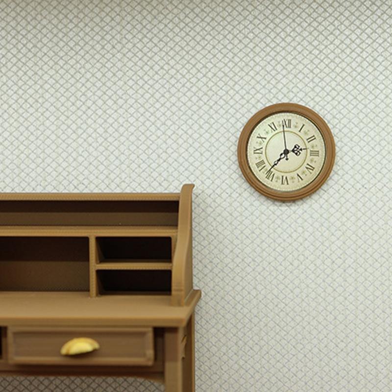 Portable Miniature Retro European Wall Clock For Dollhouses Use ABS Lightweight Design