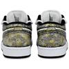 Jordan Air Jordan 1 Wear resistant And Lightweight Low top Vintage Basketball Shoes Unisex Black White Gold 553558-165(Team96-)