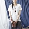 Xi Mo Women's Distressed Washed Cotton Linen Wide-Leg Casual Summer Pants
