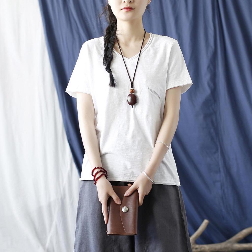 Xi Mo Women's Distressed Washed Cotton Linen Wide-Leg Casual Summer Pants