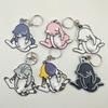 Acrylic Kawaii Cartoon Cat Keychain Pendant Funny Rotatable Pull Play Egg Cat Keyring Accessories for Backpack Decor Gift