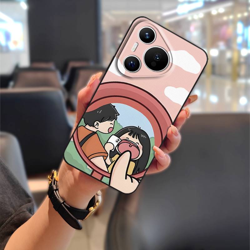 Full wrap Protective Phone Case For Huawei P70 Pro/Pura 70 Pro+ Back Cover TPU Waterproof Cartoon Couple Phone Pouch