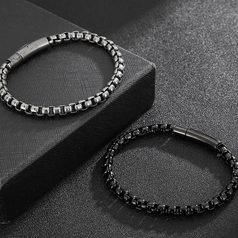 6MM Chain Men's Bracelet Man Gold Color Stainless Steel Boys Bracelets for Women On Hand Mannen Armband Jewellery Accessories Adjustable