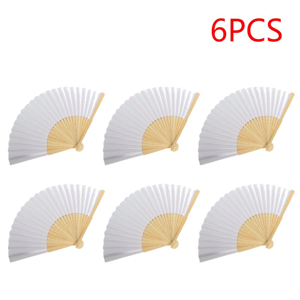1-50 Stück Weißer Handfaltfächer Bemalbarer Bambus-Faltfächer Tragbarer Chinesischer Fächer für Kirche Hochzeit Geschenke Party Raumdekoration