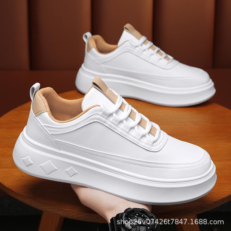 Men's little white shoes spring trend versatile new casual shoes 2025 new platform men's shoes board shoes casual men's shoes