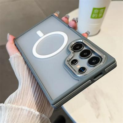 Luxury Matte Magnetic Case For Samsung Galaxy S24 S22 S23 S25 Ultra Plus S23FE S24FE Magsafe Wireless Charging Shockproof Cover