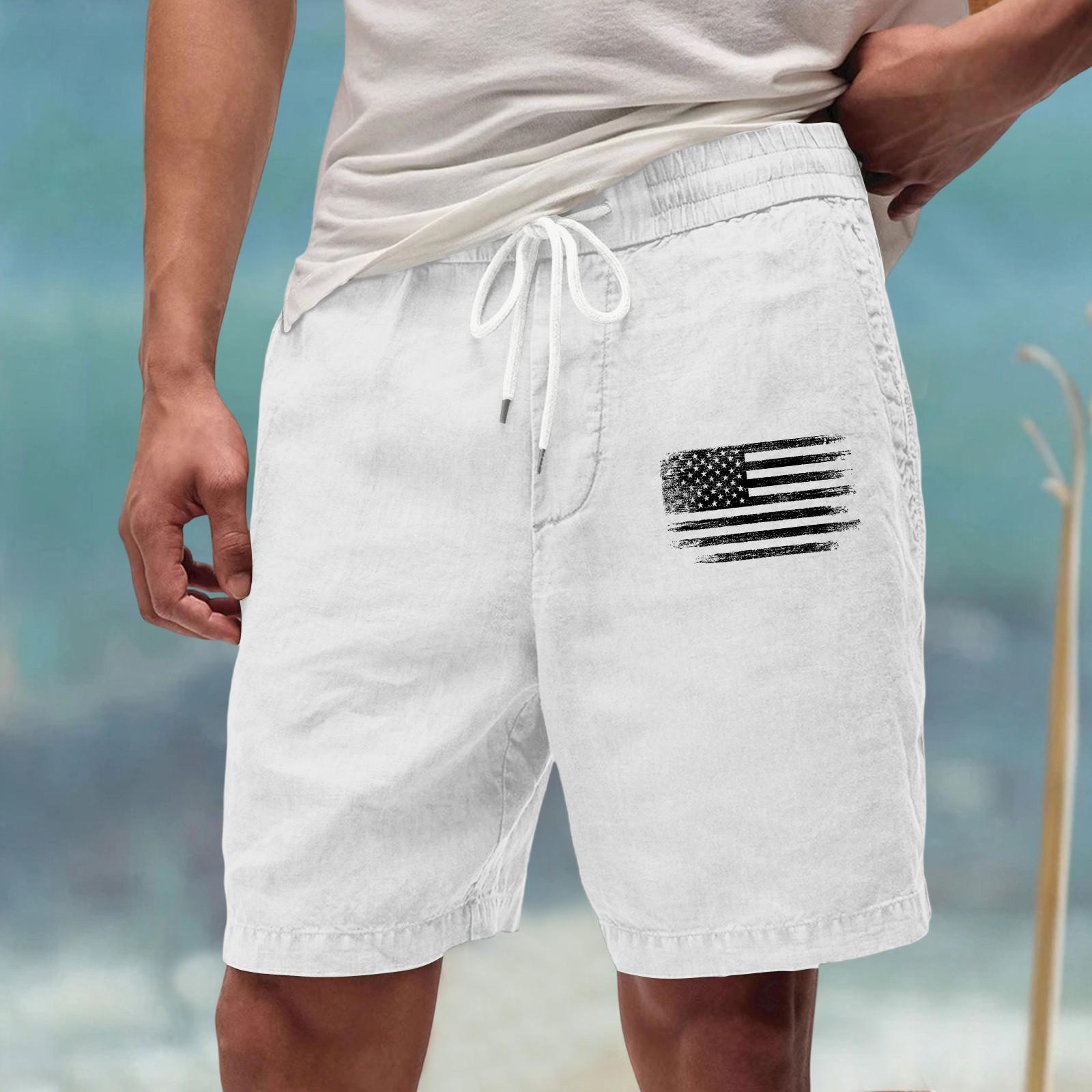 

Men s Workwear Shorts With Multiple Pockets, Elastic Waistband, Loose Cotton, Casual Outdoor Lightweight Work Shorts XXXL білий