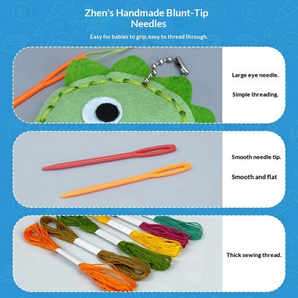 8015/8010 6Pcs Christmas Ocean Animal Felt Craft Kit Kids Sewing Set DIY Ornament Craft Supplies Educational Gift