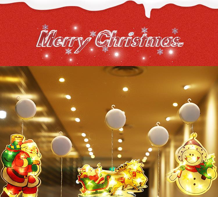 LED Christmas Suction Cup Window String Lights - Indoor Decorative Hanging Lights for Holiday Display