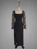 Cross-border Spring/Summer Mesh Long Sleeve Evening Gown with Waist-Cinching Slit and 3D Floral Design for Banquets