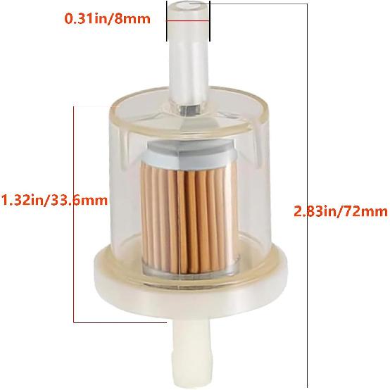 1/4 Inline Fuel Filter 691035 Replacement for brigs and straton Engine Kawasaki 493629 84001895 49019-0014 49019-7001 49019-0027 845125 Motorcycle