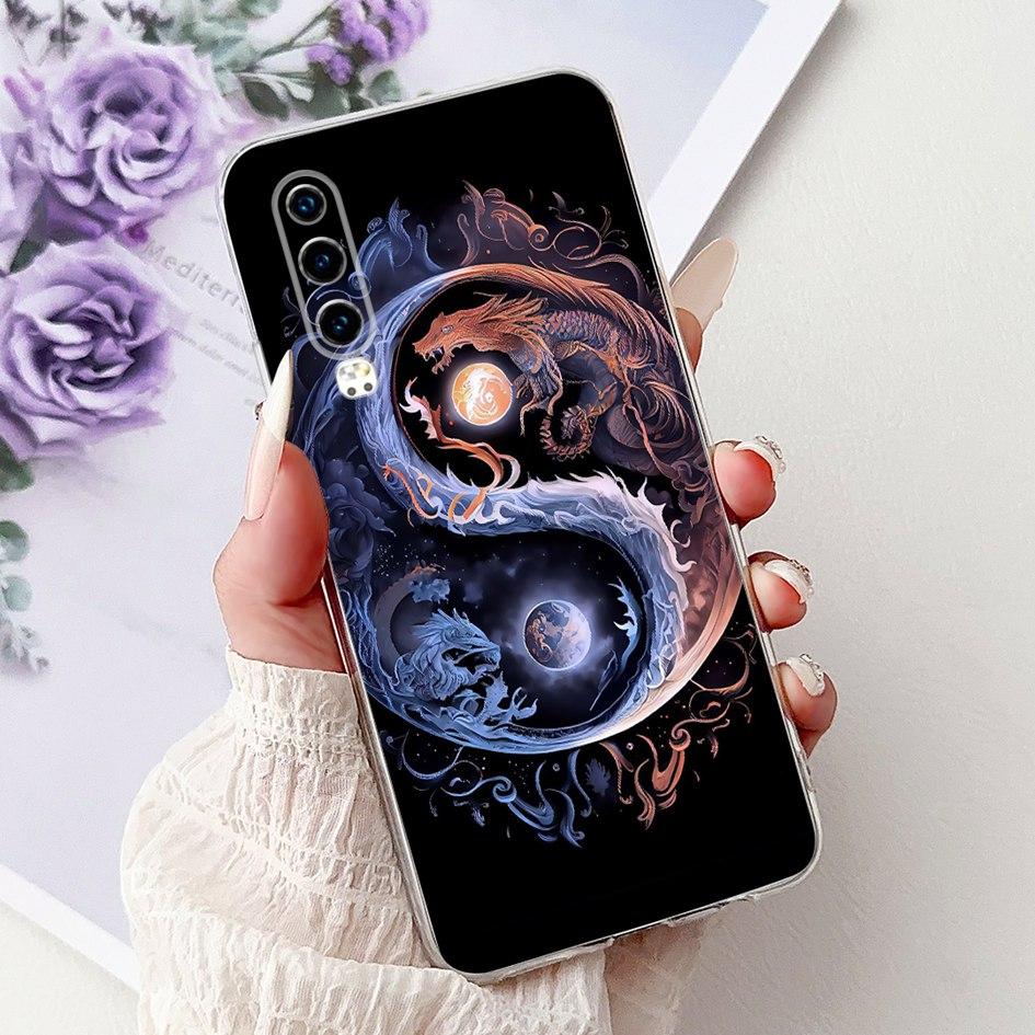 For Huawei P30 Case P30 Pro Cover ELE-L29 ELE-L04 VOG-L29 VOG-L09 Fashion Flower Soft Silicone Bumper For HuaweiP30 P30Pro Coque