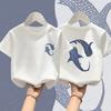 Stylish Whale Shark Graphic Children T-Shirts Funny Cute Summer Short-Sleeved Tees Boys and Girls Ocean Themed Tshirt