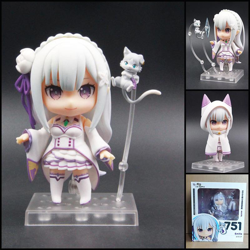 Met betrekking tot:Zero Emilia 751 Q Versie Nendoroid Beweegbare Anime Figuur Met Gezichtswissel Speelgoed Schattige Pop Verzamelobject Bureau Decoratie Cadeaus