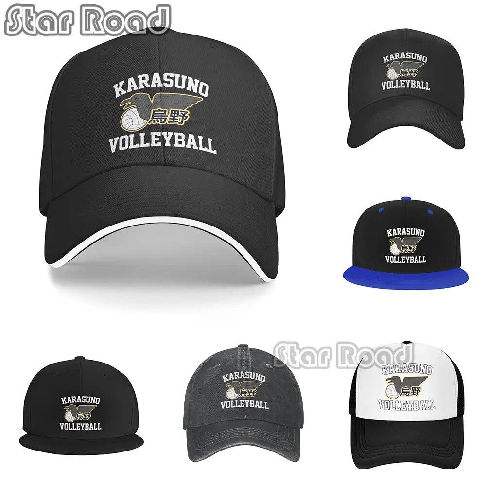 

High Quality Summer Cap Karasuno Volleyball Hip Hop Cap Haikyuu Cowboy Hat Peaked Cap for Unisex
