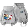 Kawaii Zipper Hooded Sweatshirt Street Fashion Cute Design Kids Wear Crayon Shin Chan 3 14