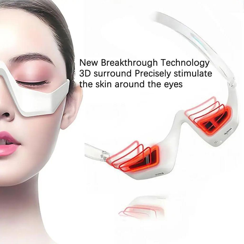 3D Led Light Eyes Massager Glasses Microcurrent Eye Face Beauty Device Eyes Bag Remover for Dark Circles Puffiness Wrinkles