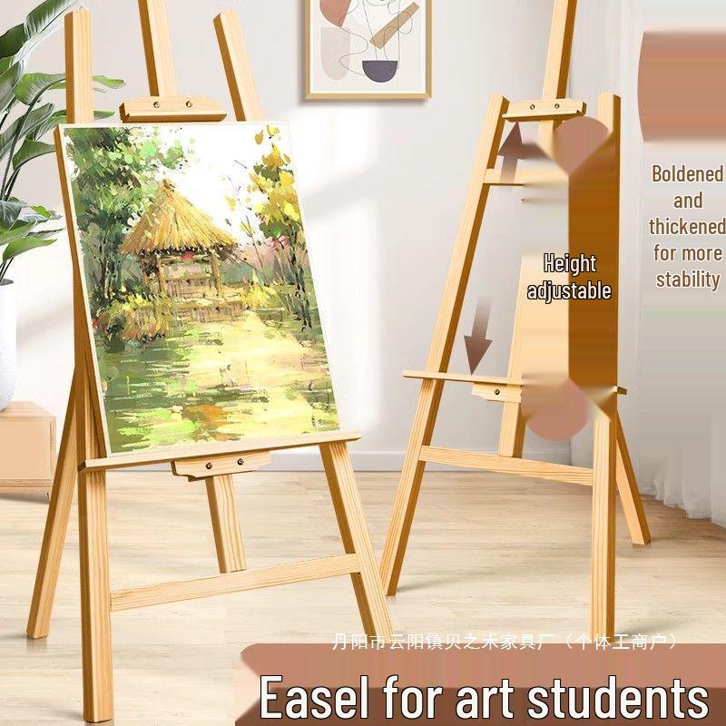 Wooden Foldable Easel for Art Students - Tripod Style Floor Standing Oil Painting Board