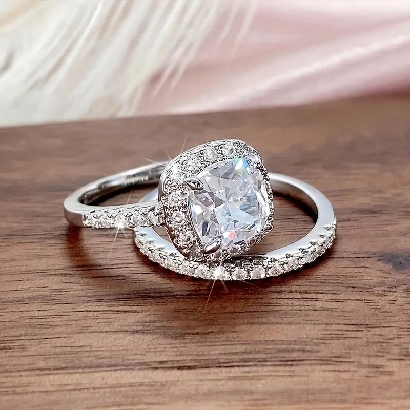 

Трансграничные циркониевые и позолоченные медные парные кольца – Креативный высококлассный модный свадебный набор Size 6