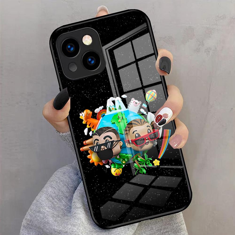 

B-Bad B-Bunny Phone Case For IPhone 17 Pro Max 16 15 14 Pro Max 13 11 X Xs Xr 8 7Plus Glass Cover iPhone 16