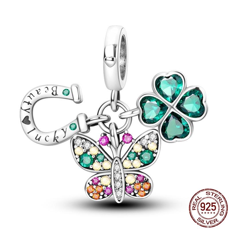 Genuine Copper Butterfly Zircon Series Pendant Jewelry Piece Fit 3Mm Pan Bracelet DIY Style Charm For Women Jewelry Stylish Gift