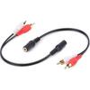 PASOW 2 Pack 3.5mm Stereo Female to 2RCA Male RCA Audio Y Cable