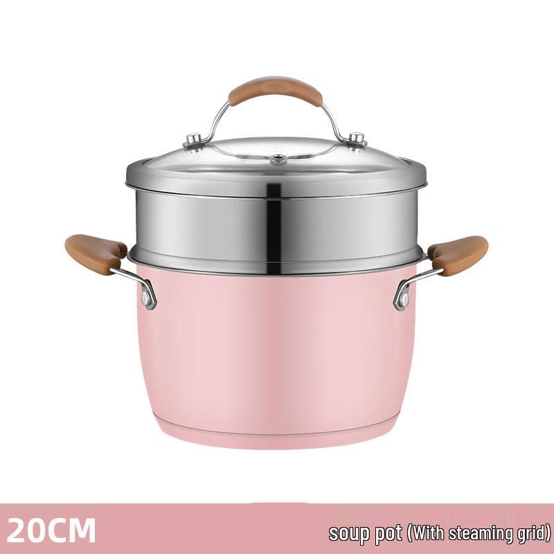 ZISIZ 304 Stainless Steel Steamer Soup Pot