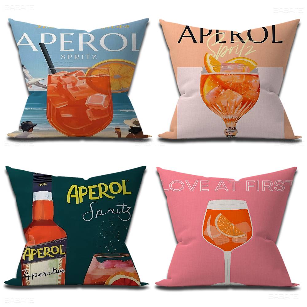 Kissenbezug mit Mojito-Motiv, Aperol-S-Spritz-Motiv, bedruckter Kissenbezug für Sofa