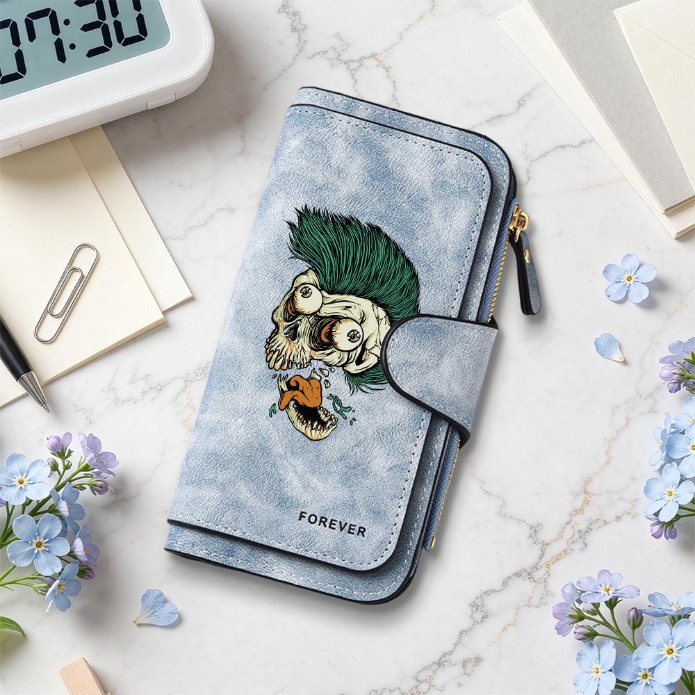 Gothic Skull Pattern Long Wallet