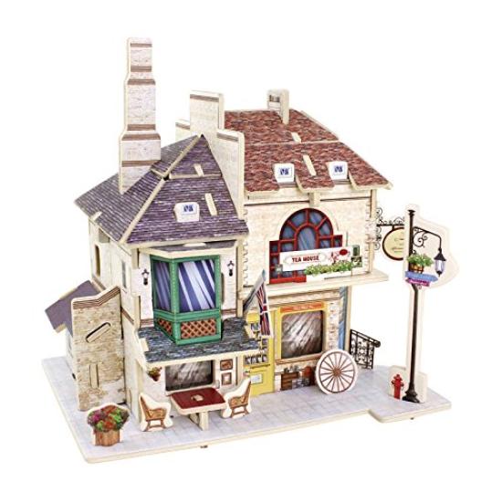 

Wooden Craft British Tea House F135 Assembly Kit 3D Puzzle Heart Art Model -