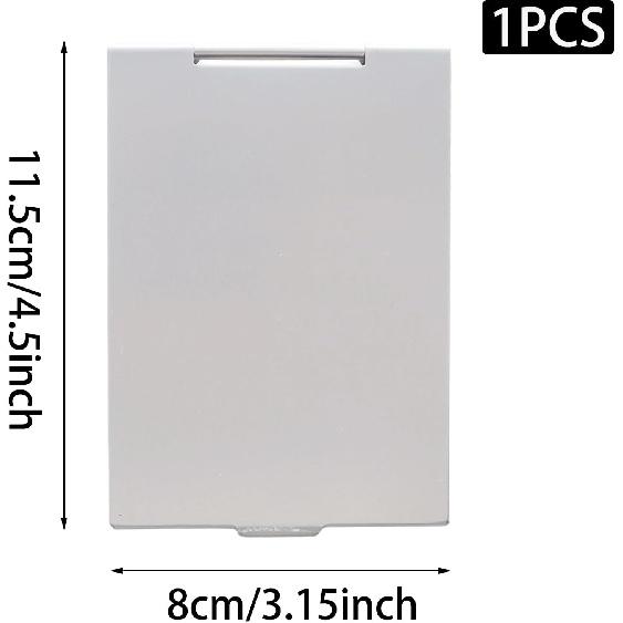 Portable Folding Mirror 4.5x3 Inch Ultra-Slim Aluminum Shell Compact Mirror for Travel Daily Work Business