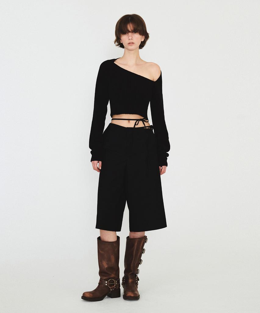 Daiaegeuneol Unbalance Bolero Knit (Black)