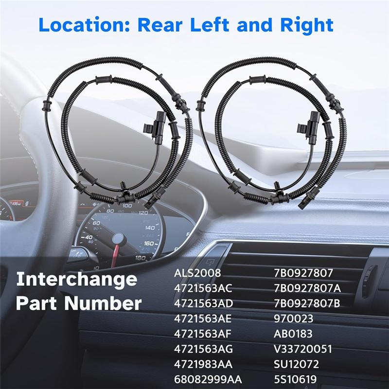 Strange Rear Wheel Speed ABS Sensor Left Right For Chrysler Town & Country Dodge Grand Caravan ,ALS2008 4721563AC 4721563AD