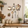 Kitchen Wall Decor 7Pcs Farmhouse Coffee Themed Wooden Decor, 2D Flat Art Theme Plaques, Retro Rustic Ornaments for Home Dining Room Cafe Decoration